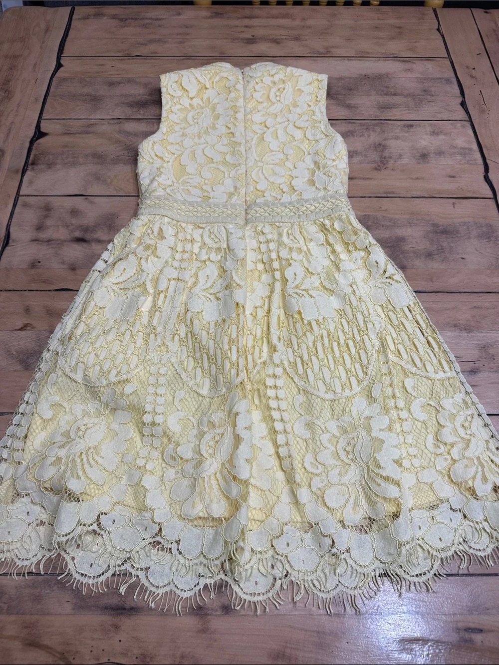 Lipsy London Yellow Lace Overlay Dress